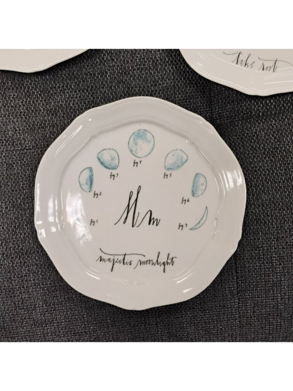 Anthropologie Linea Carta By Diva Pyari Alphabet Letter Plate Majestic Moon Ligh